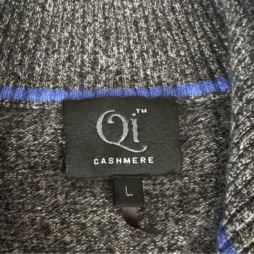 QI CASHMERE QUARTER ZIP SWEATER SIZE LARGE - Picture 9 of 12